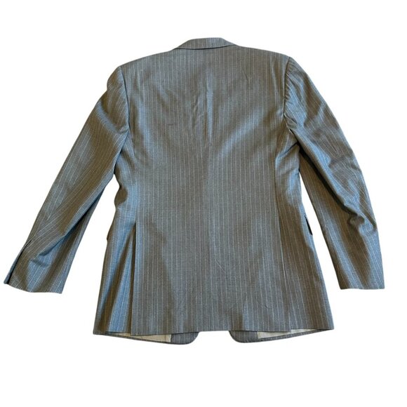 Pal Zileri Grey Pink Pinstripe Blazer Jacket Wool Silk Button Closure Size 52L - Picture 7 of 13